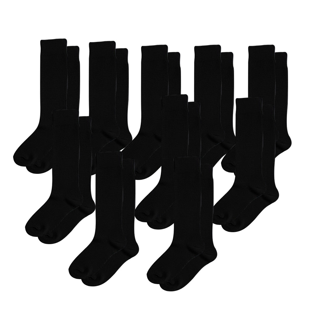 Lot de 10 Chaussettes crew rembourrées ultra extensibles - Noir