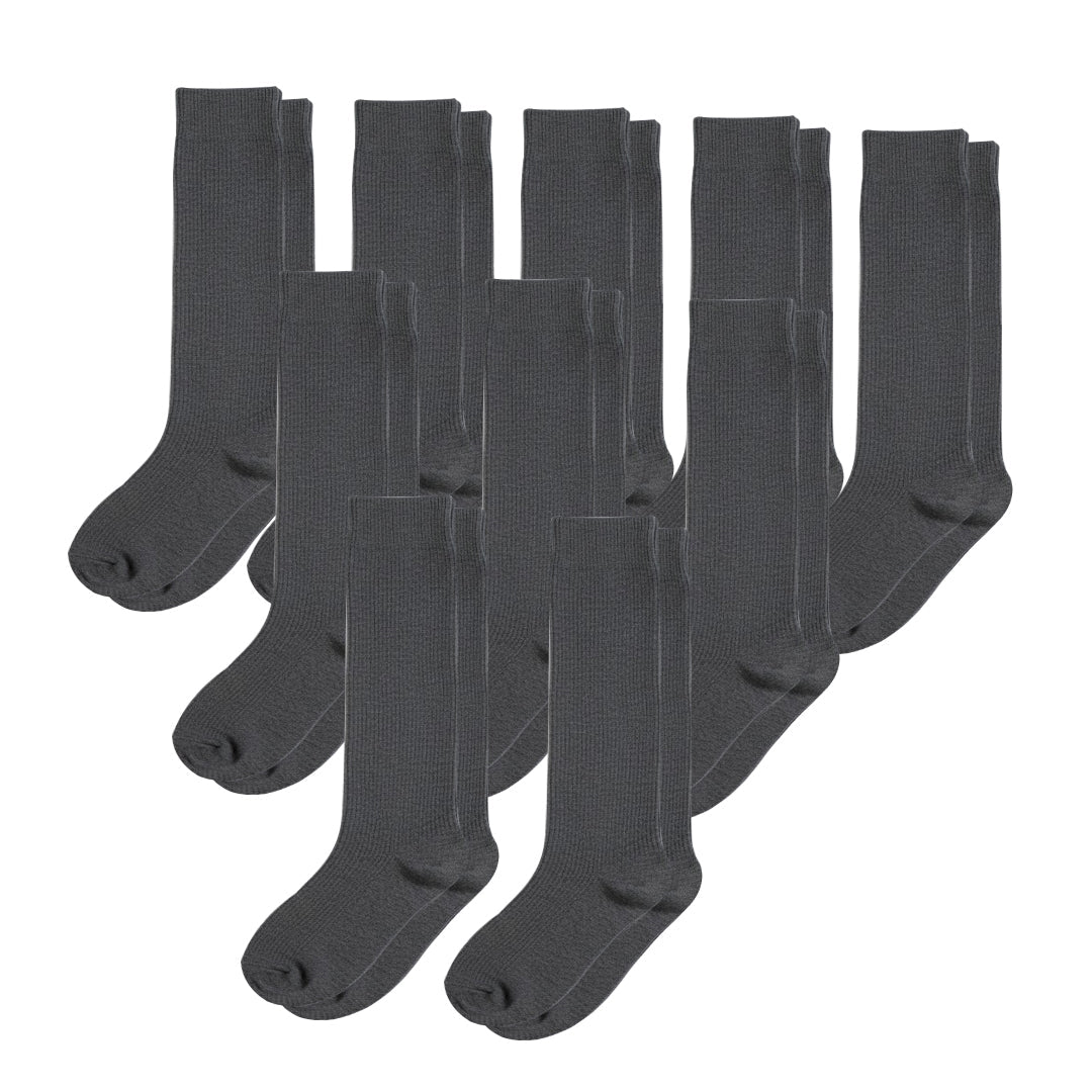 Lot de 10 Chaussettes crew rembourrées ultra extensibles - Gris