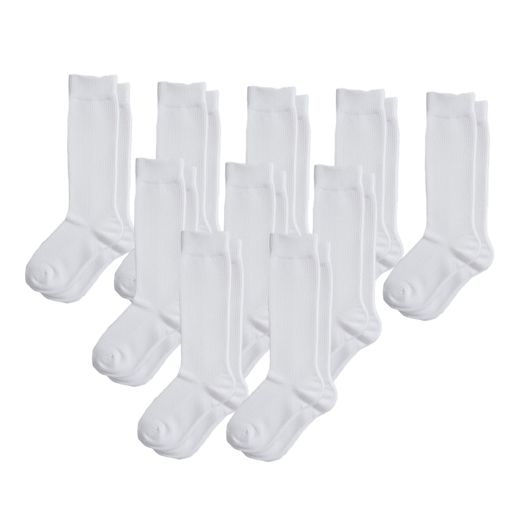 Lot de 10 Chaussettes crew rembourrées ultra extensibles - Blanc
