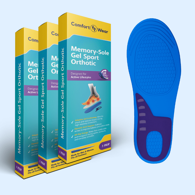 Lot de 3 Memory-Sole Gel Sport Orthotic