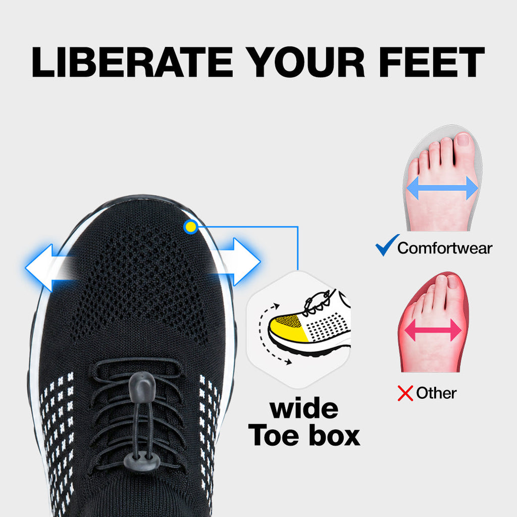 Ortho Chaussures extensibles et amorties - Noir/Blanc