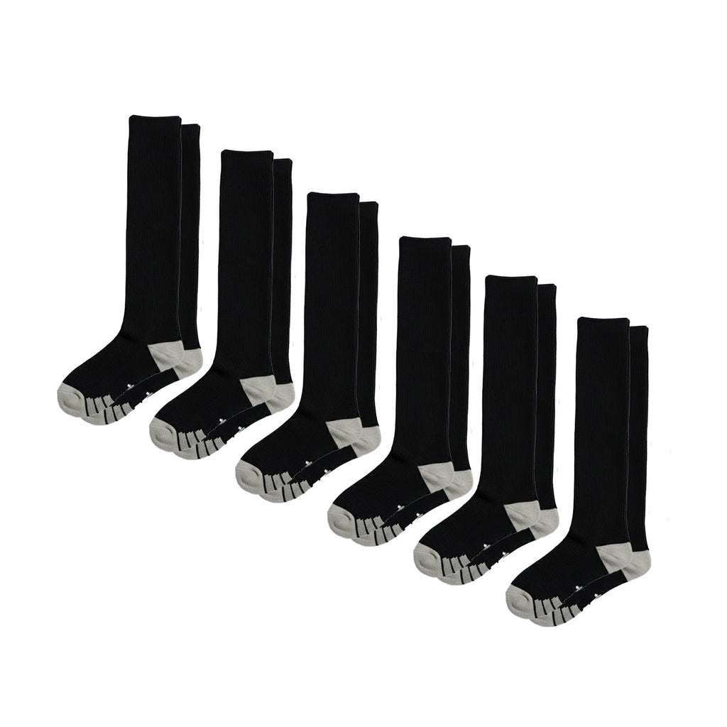 Lot de 6 chaussettes de compression (tout noir)