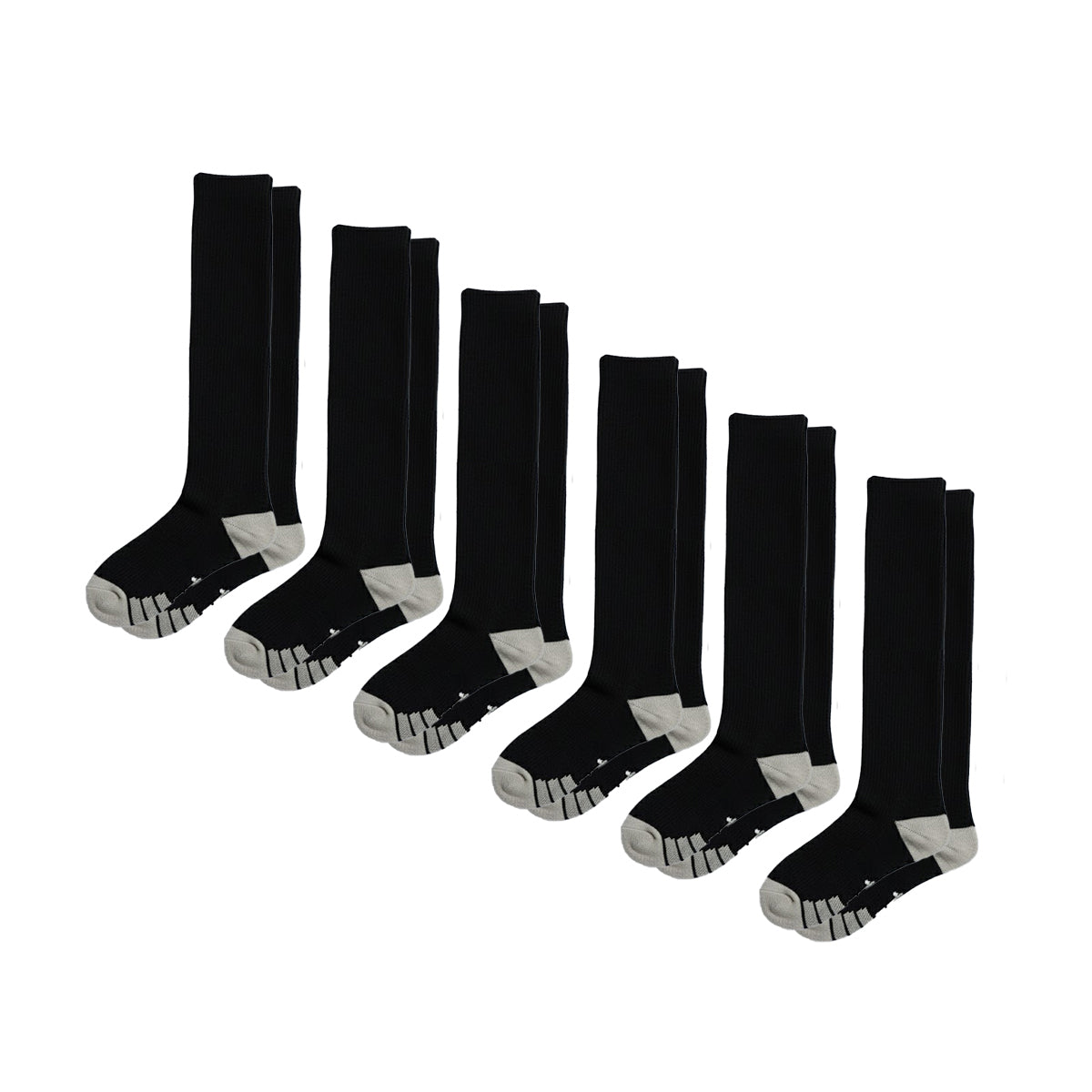 Lot de 6 chaussettes de compression (tout noir)