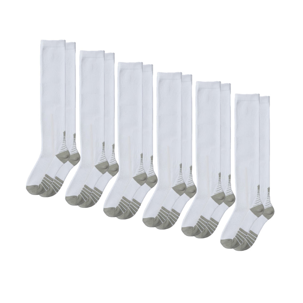 Lot de 6 chaussettes de compression (blanc)