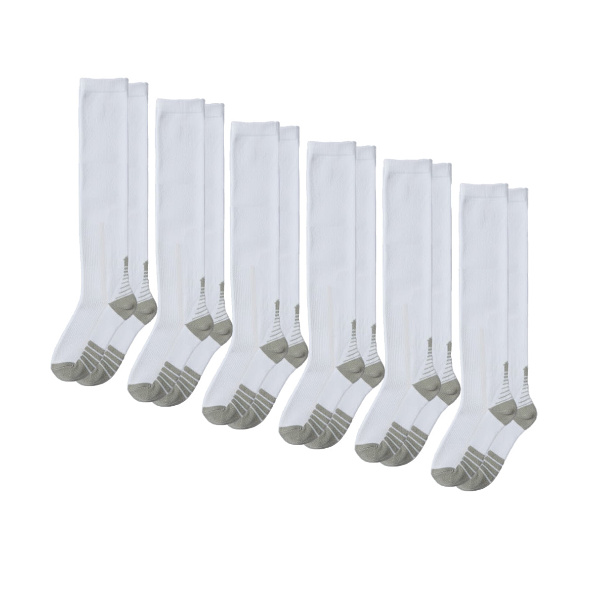 Lot de 6 chaussettes de compression (blanc)