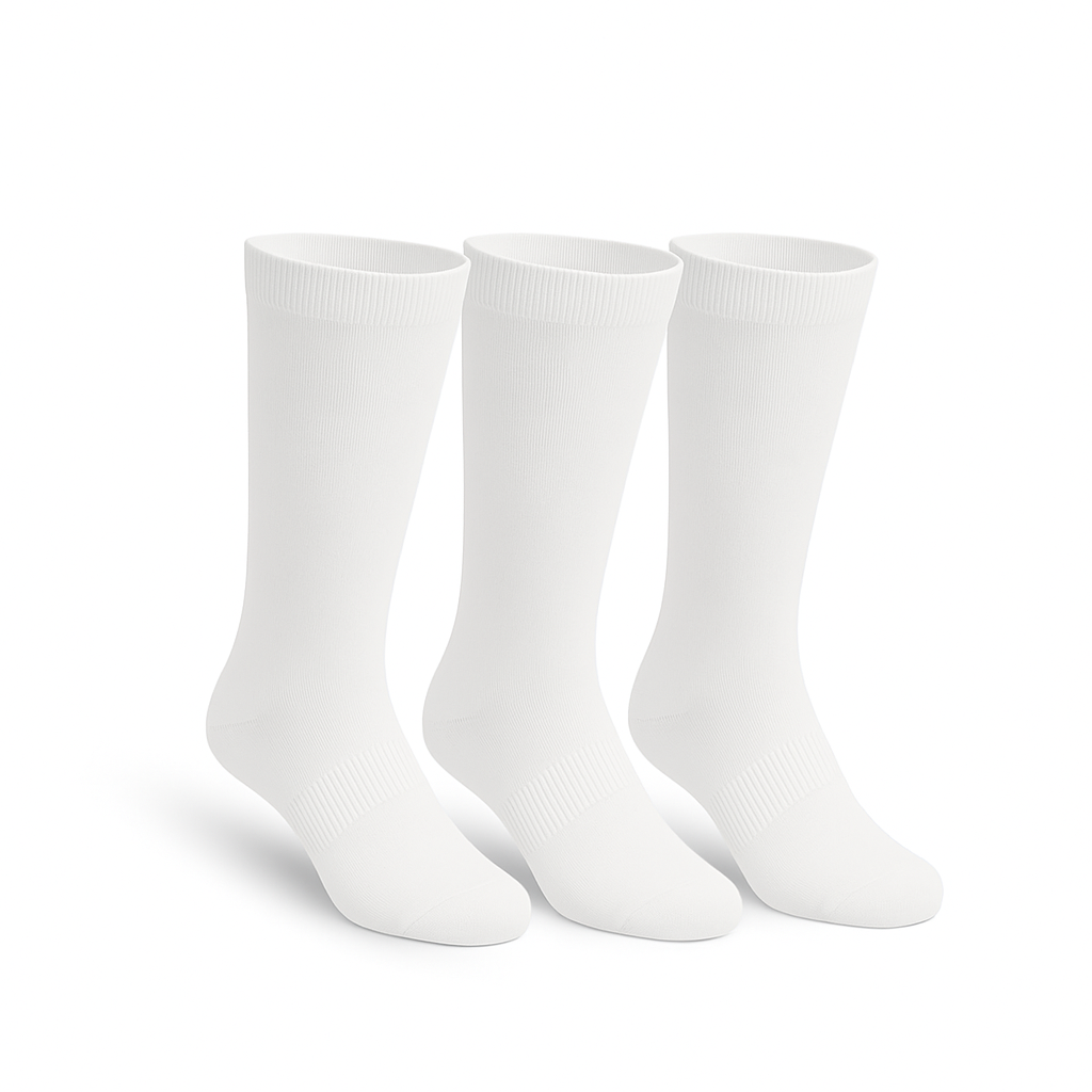 Lot de 3 Full White Extra-Stretch Chaussettes crew
