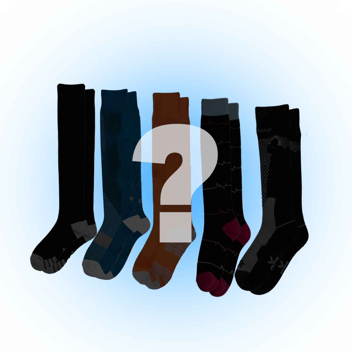 Lot de 5 (Mystère) chaussettes de compression
