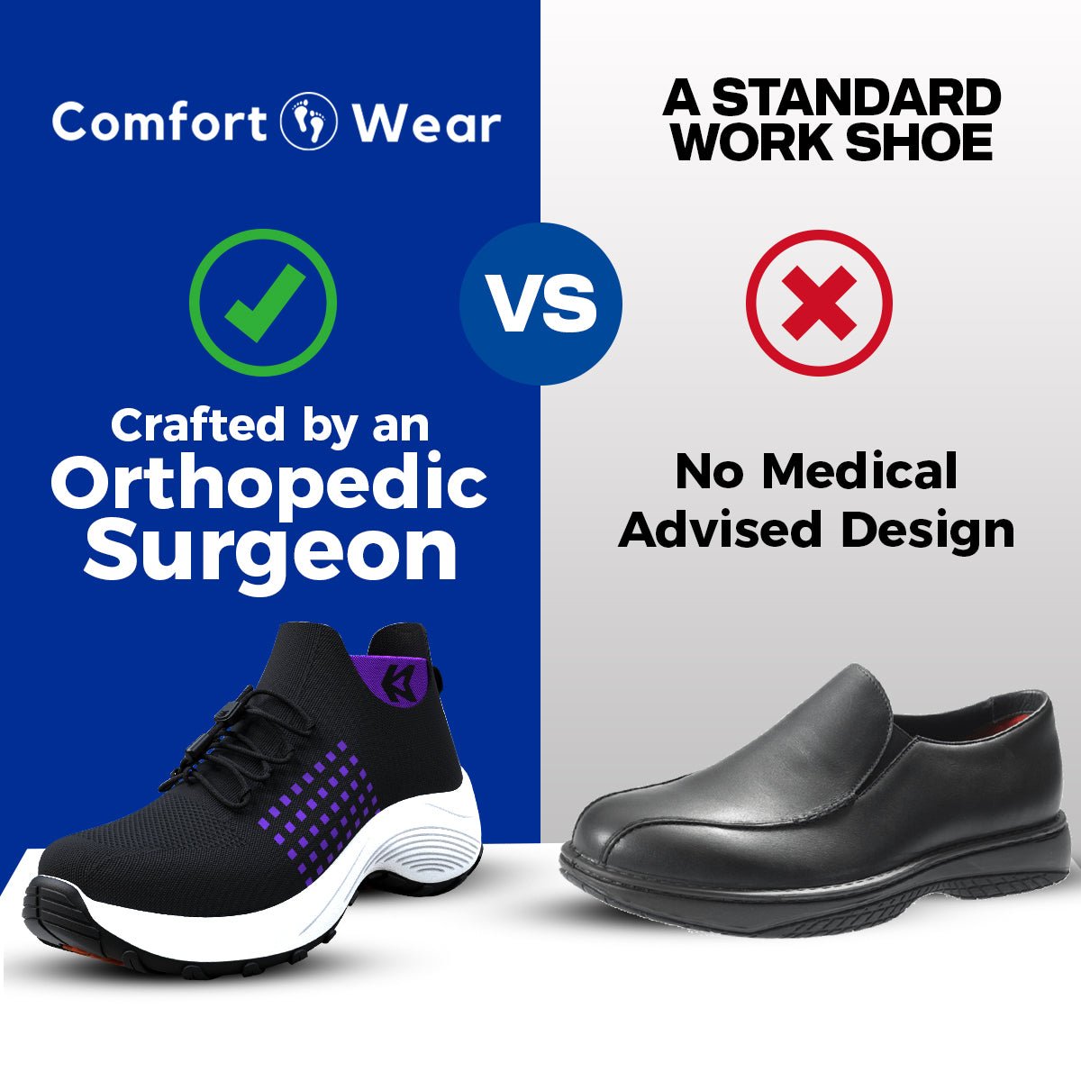 Ortho Chaussures extensibles et amorties - Foot pain relief