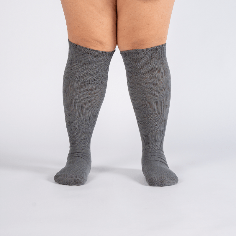 Padded Extra-Stretch Knee Chaussettes - Gris