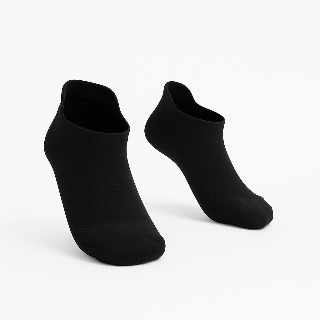 Lot de 6 Padded Stretch Diabetic Ankle Chaussettes - Noir