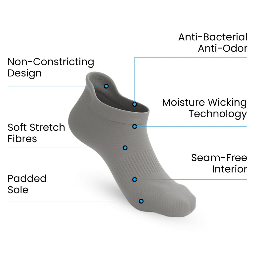 Padded Extra-Stretch Ankle Chaussettes - Gris