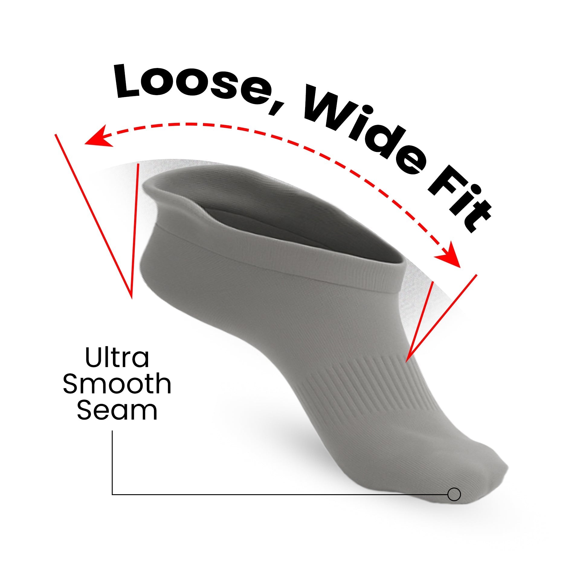 Padded Extra-Stretch Ankle Chaussettes - Gris