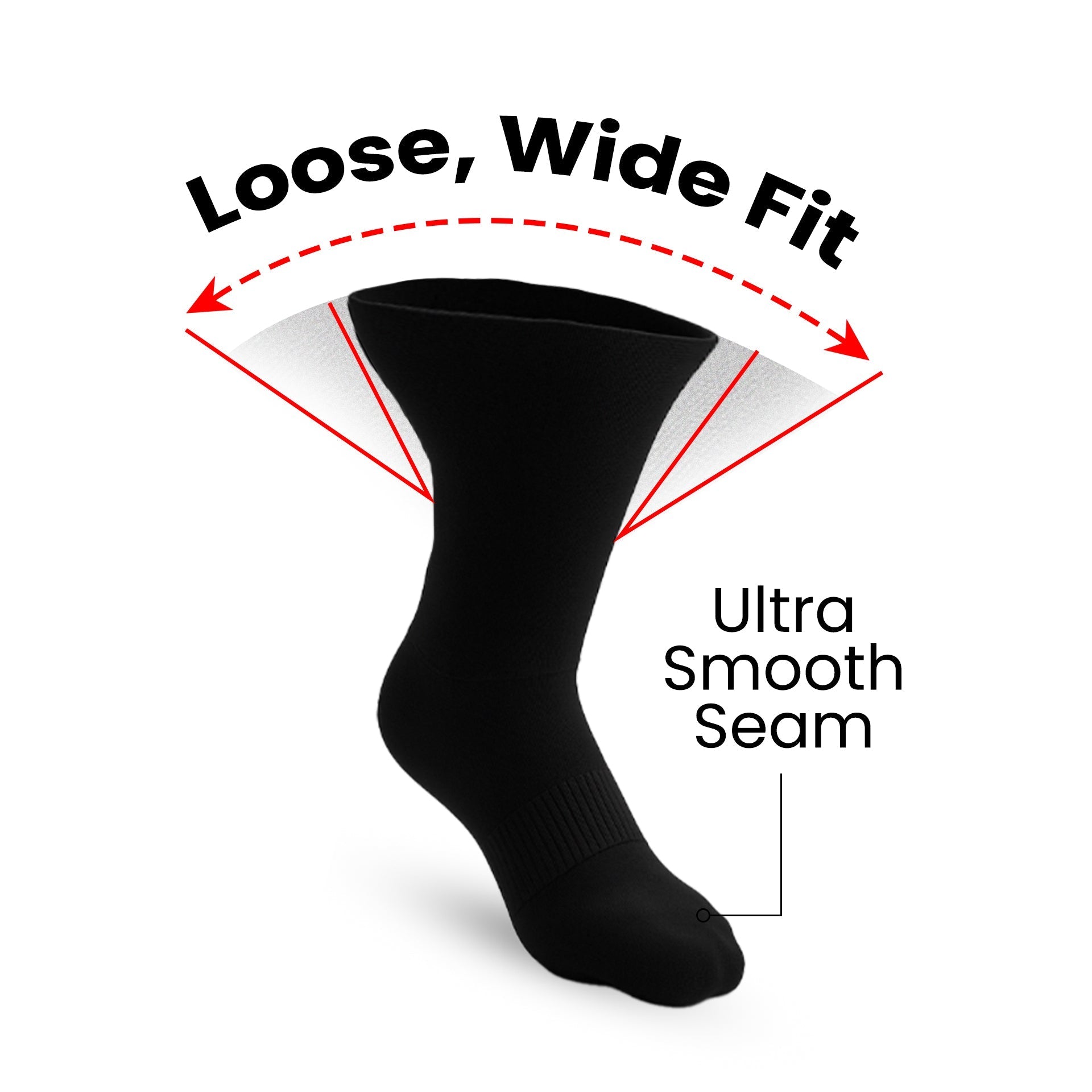Chaussettes crew rembourrées ultra extensibles - Noir
