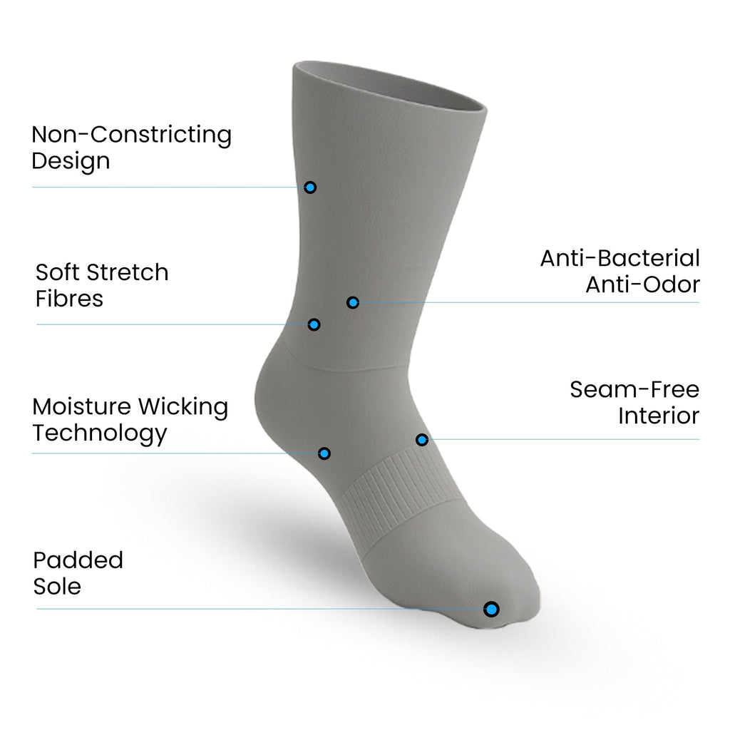 Lot de 3 Chaussettes crew rembourrées ultra extensibles - Gris