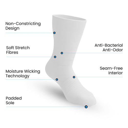 Chaussettes crew rembourrées ultra extensibles - Blanc