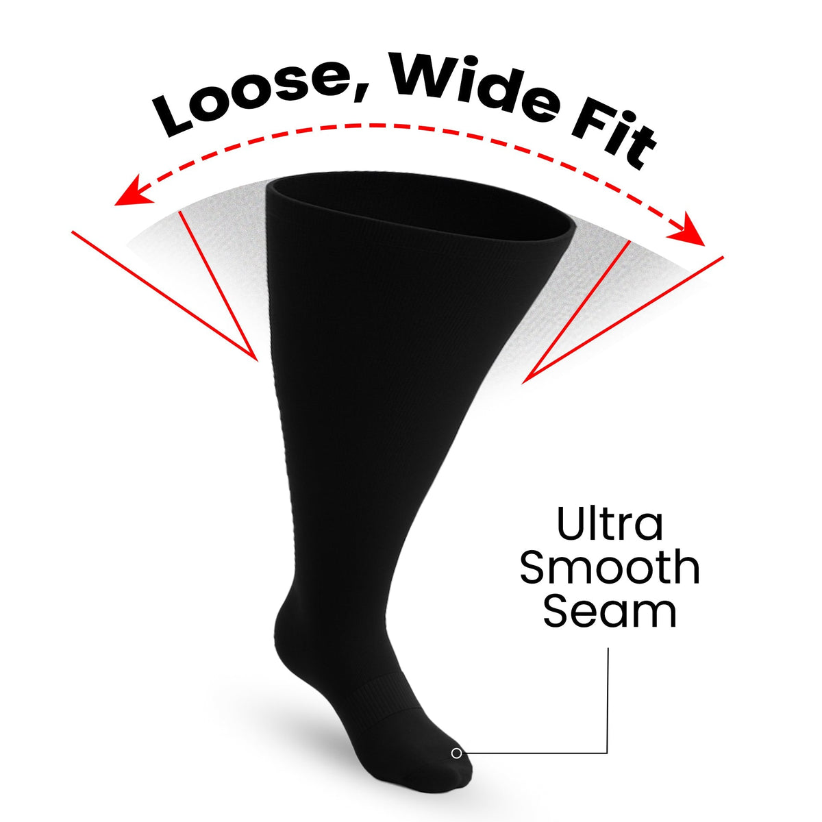 Lot de 3 Padded Extra-Stretch Knee Chaussettes - Noir