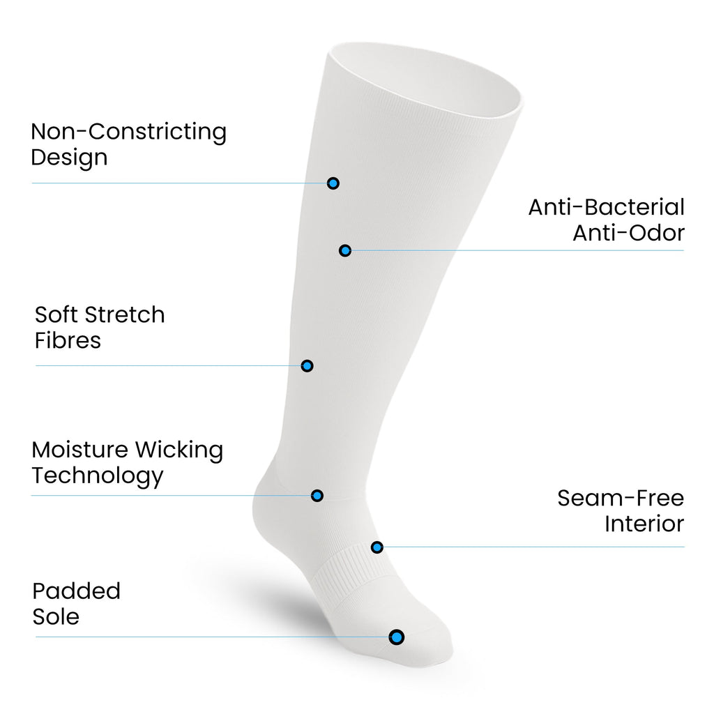 Lot de 3 Padded Extra-Stretch Knee Chaussettes - Blanc